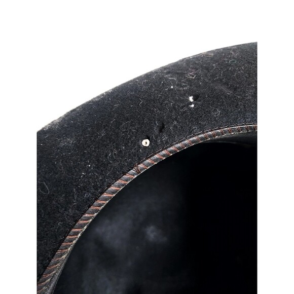 Vintage 1970 Perry Co. Sequi-Centennial  1820-1970 Black Wool Felt Hat - 7 3/8 - Picture 7 of 8